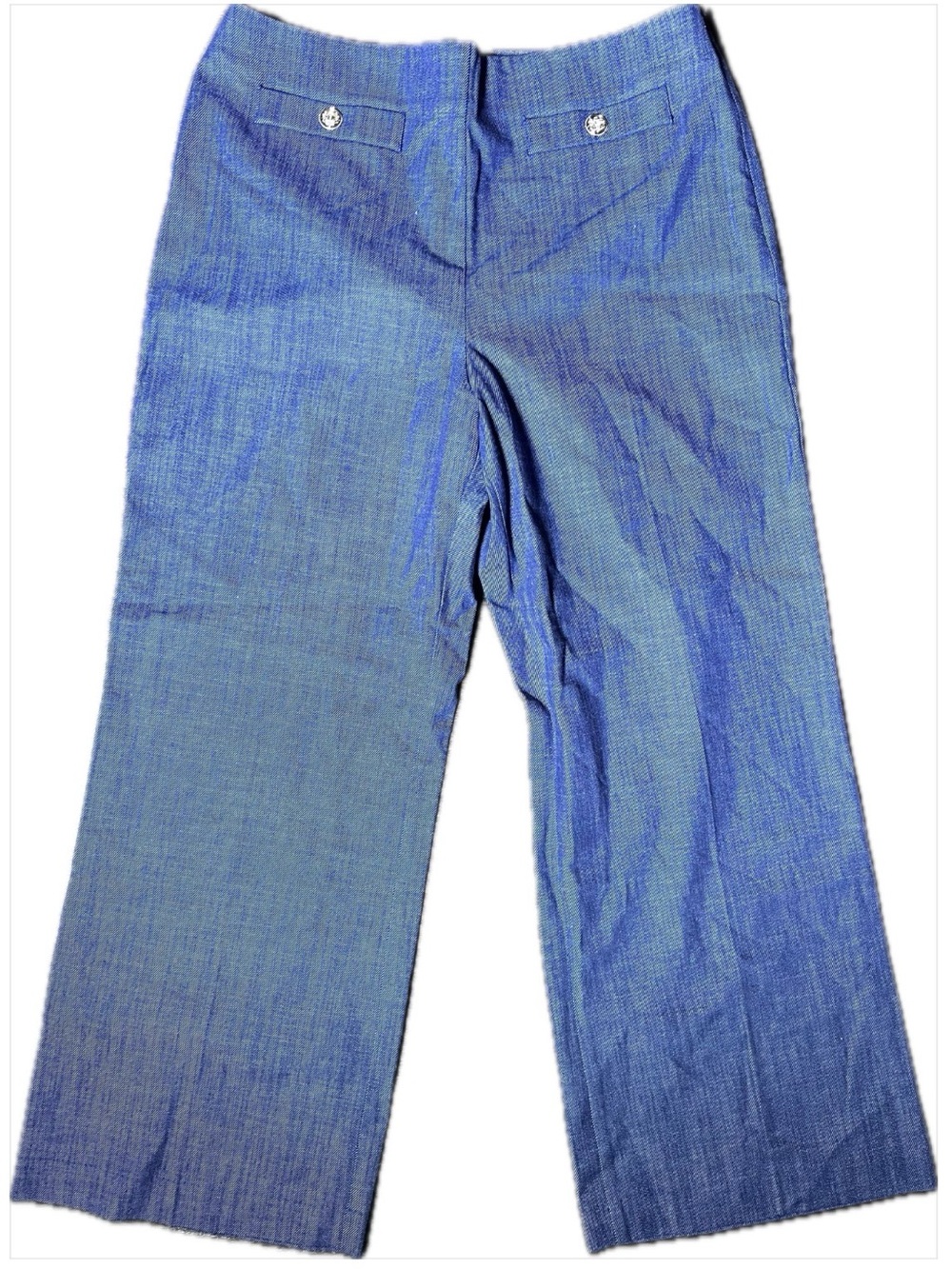 NWT LOFT Denim Chambray High Rise Wide Leg Pants Size 14